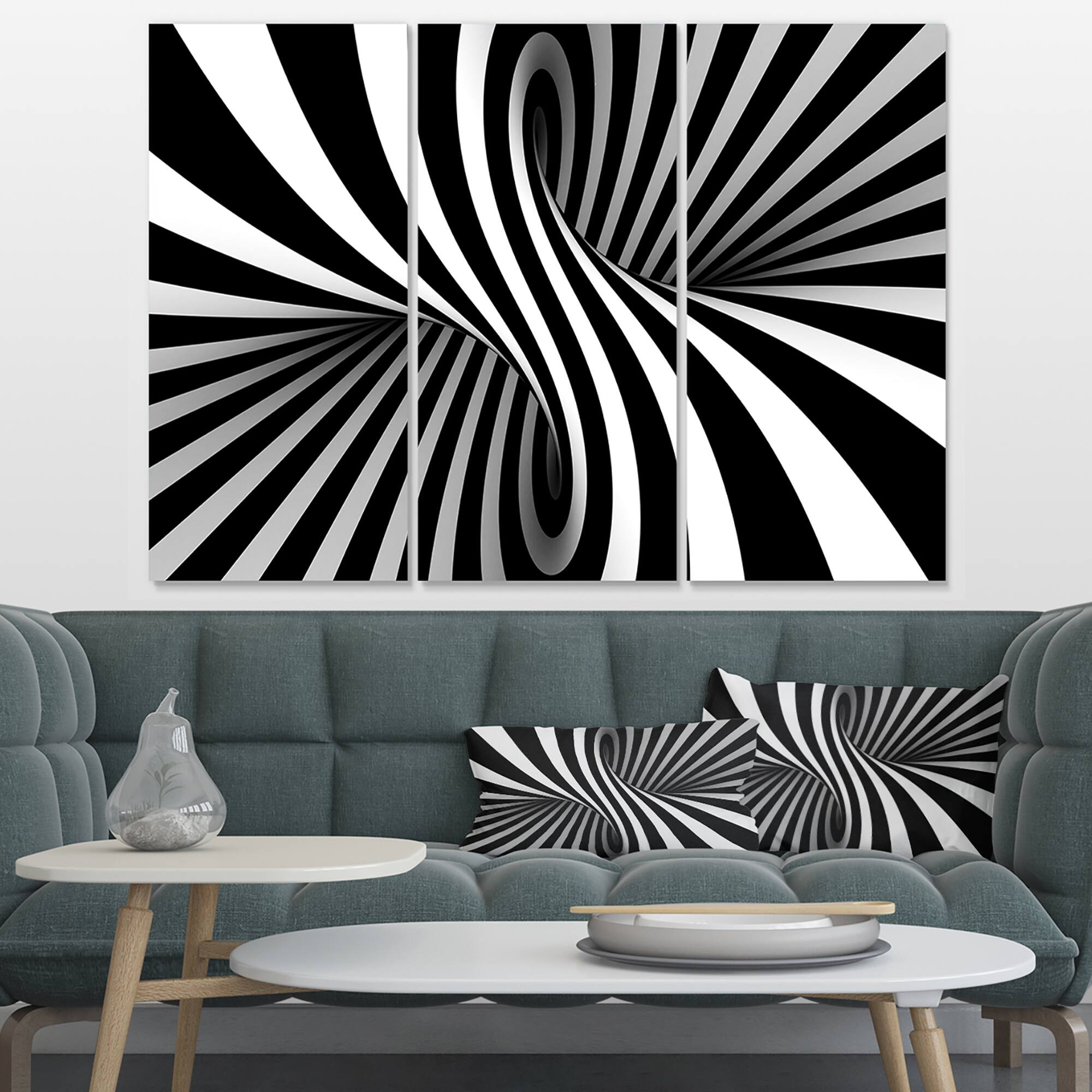 Designart - Black and White Spiral